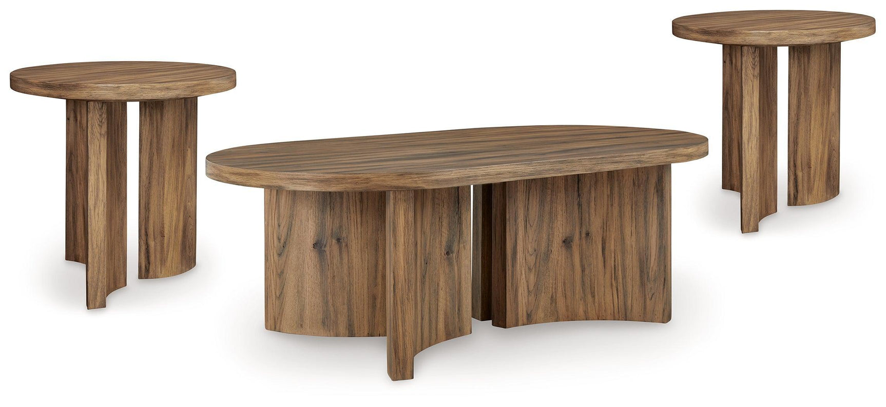 Austanny Warm Brown Coffee Table with 2 End Tables - Ella Furniture