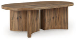 Austanny Warm Brown Coffee Table with 2 End Tables - Ella Furniture
