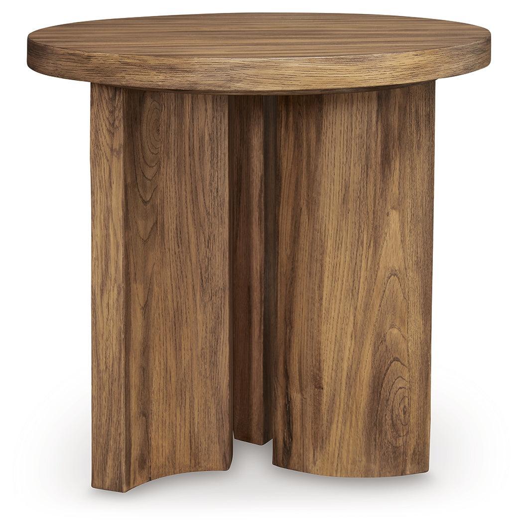 Austanny Warm Brown Coffee Table with 2 End Tables - Ella Furniture