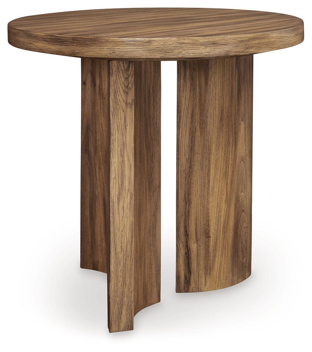 Austanny Warm Brown Coffee Table with 2 End Tables - Ella Furniture