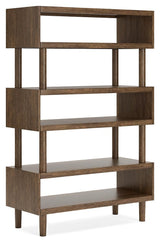 Austanny Warm Brown Home Office Desk with Chair and Storage - Ella Furniture