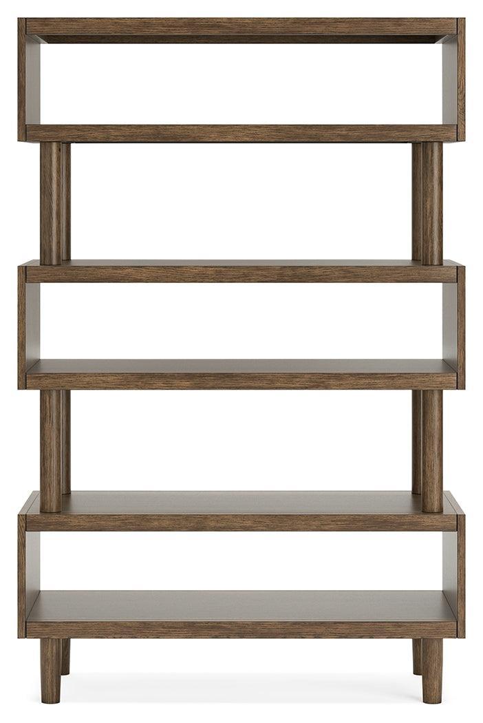 Austanny Warm Brown Home Office Desk with Chair and Storage - Ella Furniture