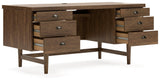 Austanny Warm Brown Home Office Desk with Chair and Storage - Ella Furniture