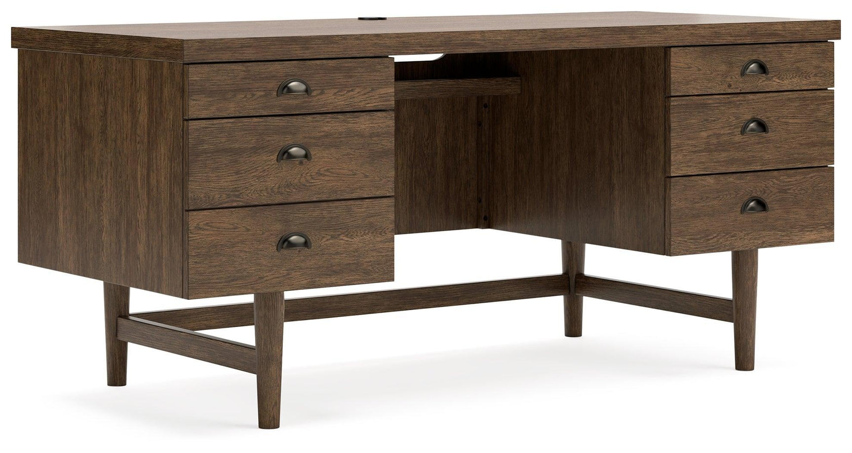 Austanny Warm Brown Home Office Desk with Chair and Storage - Ella Furniture