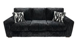 Austin Black Corduroy Sofa and Loveseat Set with Accent Pillows view 4