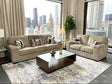 Austin Coco Faux Fur Sofa and Loveseat Set with Accent Pillows from Ella Furniture