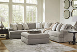 Avaliyah Ash 5-Piece Sectional With Ottoman - Ella Furniture
