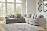 Avaliyah Ash 5-Piece Sectional With Ottoman - Ella Furniture