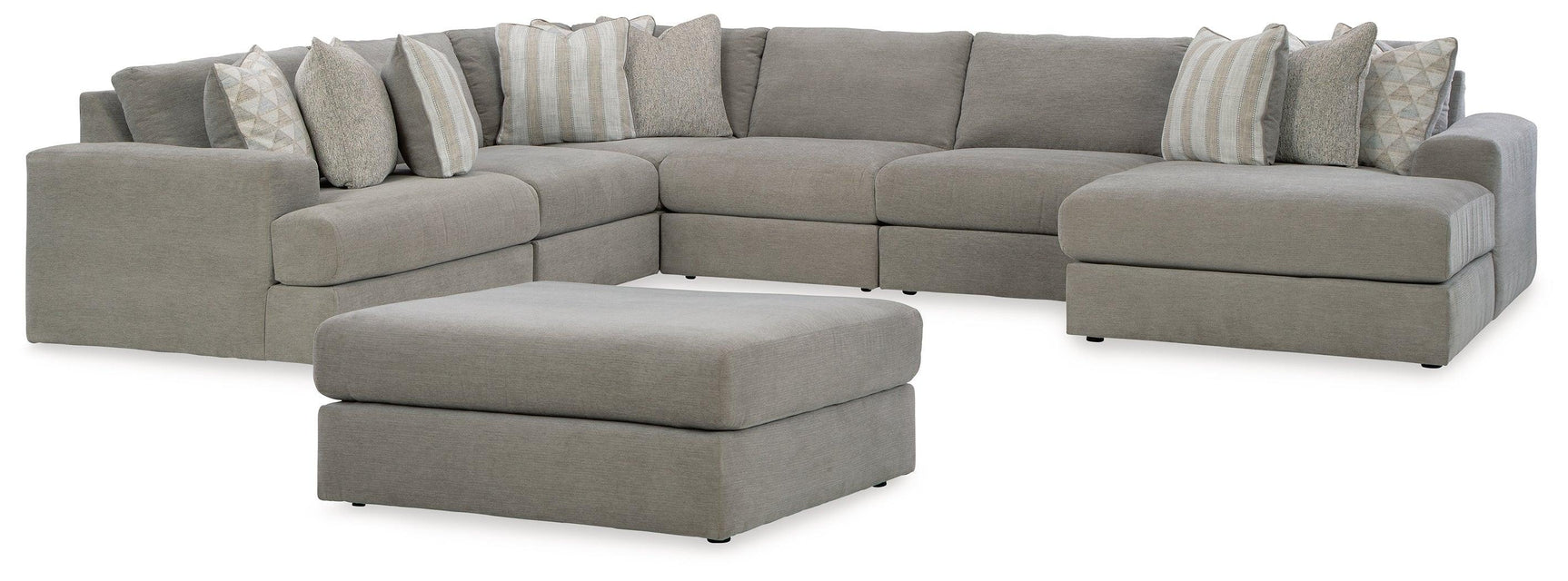 Avaliyah Ash 6-Piece Sectional With Ottoman PKG016154 - 58103S12 | 5810308 - Ella Furniture