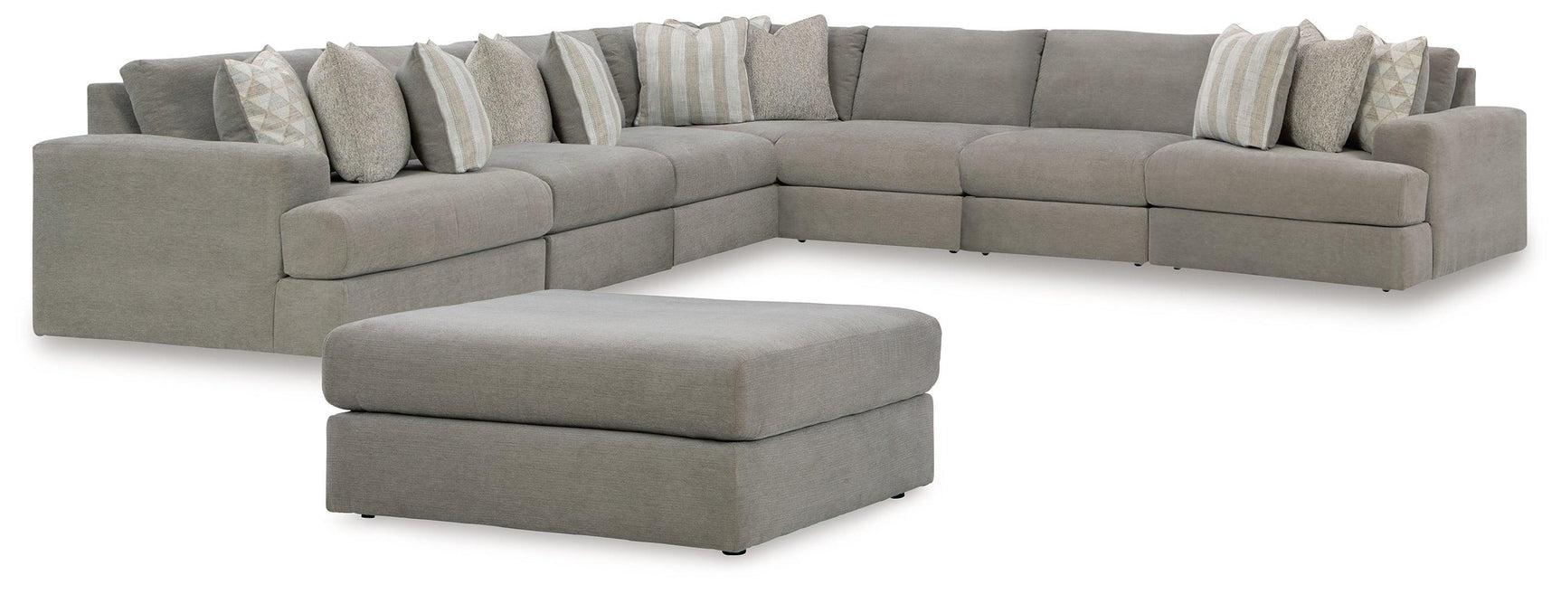 Avaliyah Ash 7-Piece Sectional With Ottoman PKG015535 - 58103S8 | 5810308 - Ella Furniture