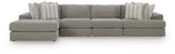 Avaliyah Ash Chenille 4-Piece Sectional with Chaise from Ella Furniture