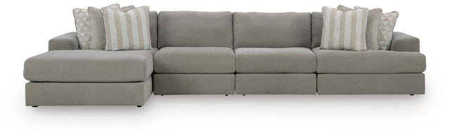 Avaliyah Ash Chenille 4-Piece Sectional with Chaise from Ella Furniture