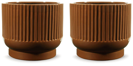 Avalyah Burnt Umber Vase (Set of 2) - Ella Furniture