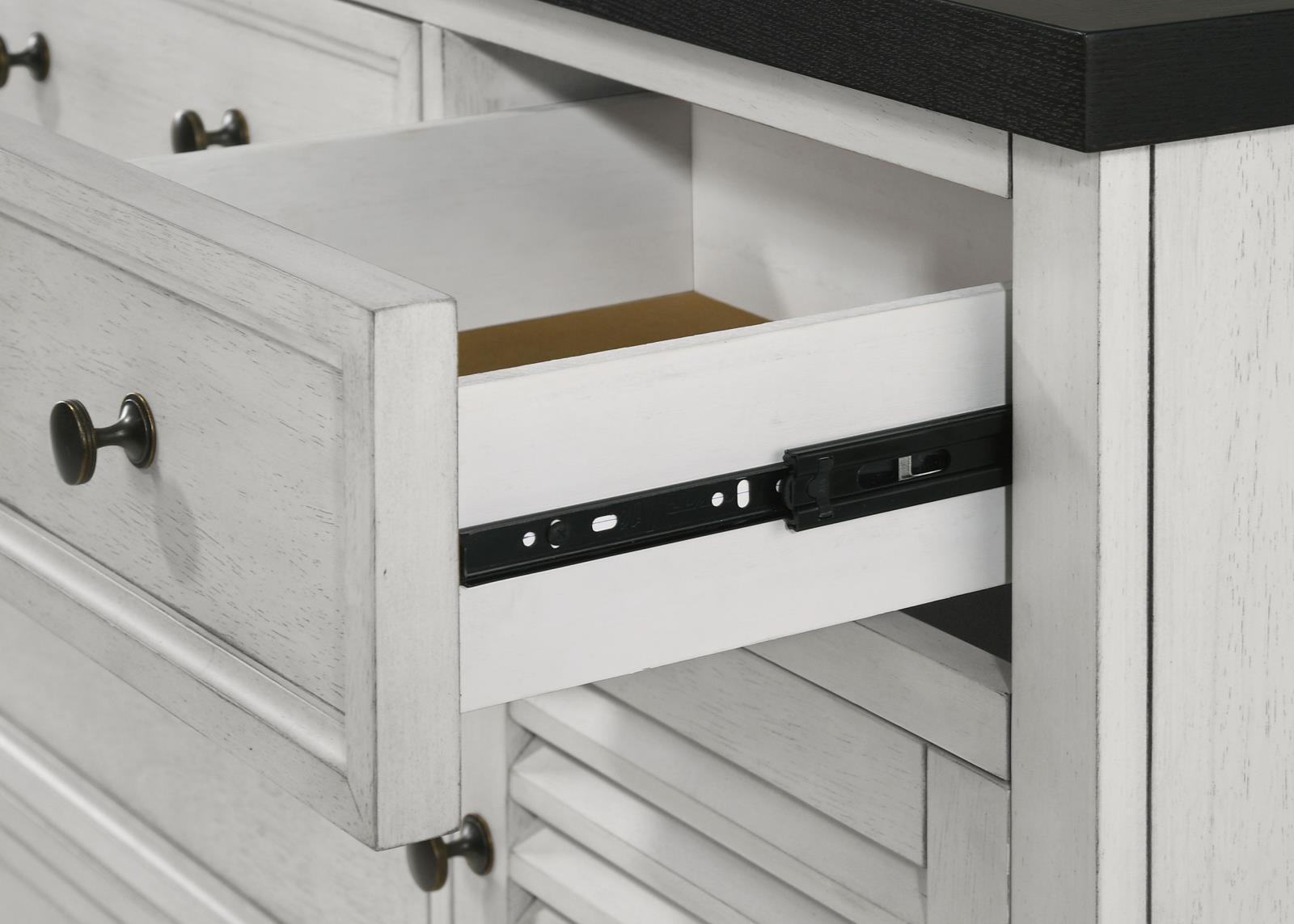 Aventine 5-Drawer Dining Sideboard Buffet Cabinet With Cabinet Charcoal And Vintage Chalk 108245 - Ella Furniture