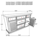 Aventine 5-Drawer Dining Sideboard Buffet Cabinet With Cabinet Charcoal And Vintage Chalk 108245 - Ella Furniture