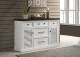 Aventine 5-Drawer Dining Sideboard Buffet Cabinet With Cabinet Charcoal And Vintage Chalk 108245 - Ella Furniture