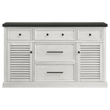 Aventine 5-Drawer Dining Sideboard Buffet Cabinet With Cabinet Charcoal And Vintage Chalk 108245 - Ella Furniture