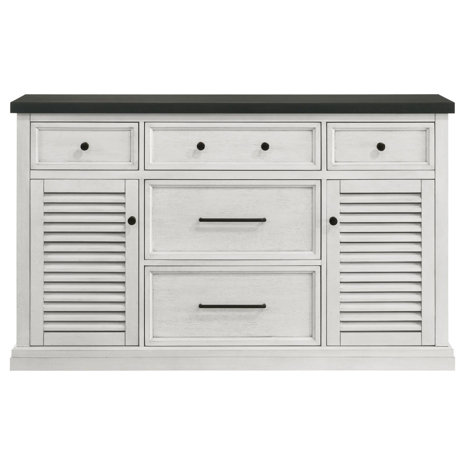 Aventine 5-Drawer Dining Sideboard Buffet Cabinet With Cabinet Charcoal And Vintage Chalk 108245 - Ella Furniture
