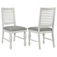 Aventine Ladder Back Dining Side Chair With Upholstered Seat Vintage Chalk And Grey (Set Of 2) 108242 - Ella Furniture
