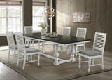 Aventine Ladder Back Dining Side Chair With Upholstered Seat Vintage Chalk And Grey (Set Of 2) 108242 - Ella Furniture