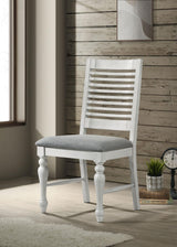 Aventine Ladder Back Dining Side Chair With Upholstered Seat Vintage Chalk And Grey (Set Of 2) 108242 - Ella Furniture