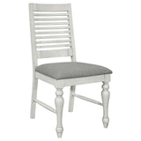 Aventine Ladder Back Dining Side Chair With Upholstered Seat Vintage Chalk And Grey (Set Of 2) 108242 - Ella Furniture