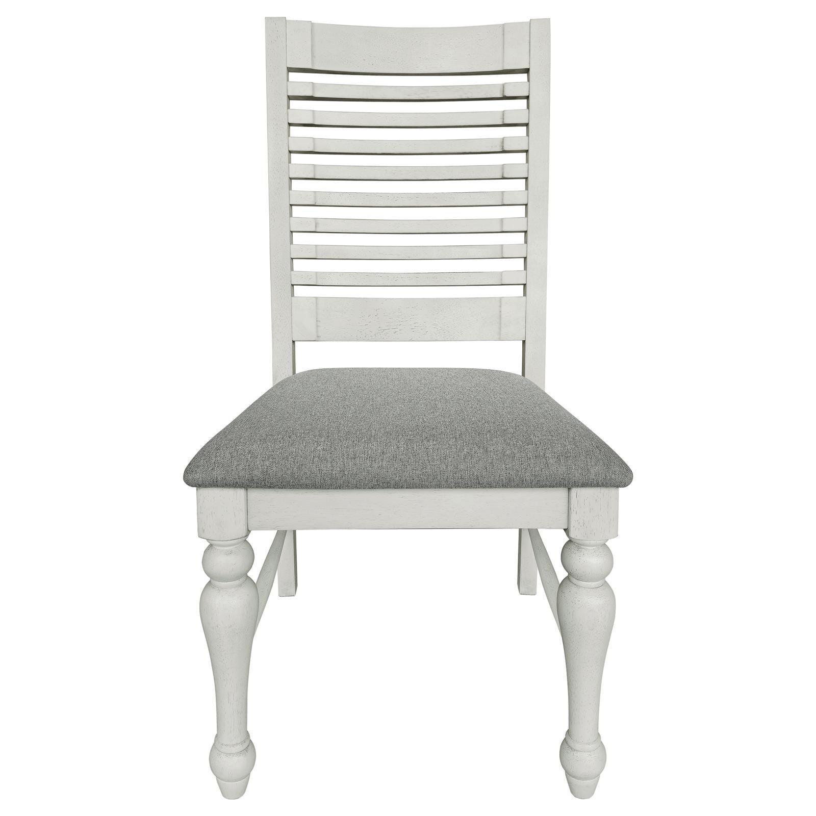 Aventine Ladder Back Dining Side Chair With Upholstered Seat Vintage Chalk And Grey (Set Of 2) 108242 - Ella Furniture