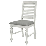 Aventine Ladder Back Dining Side Chair With Upholstered Seat Vintage Chalk And Grey (Set Of 2) 108242 - Ella Furniture