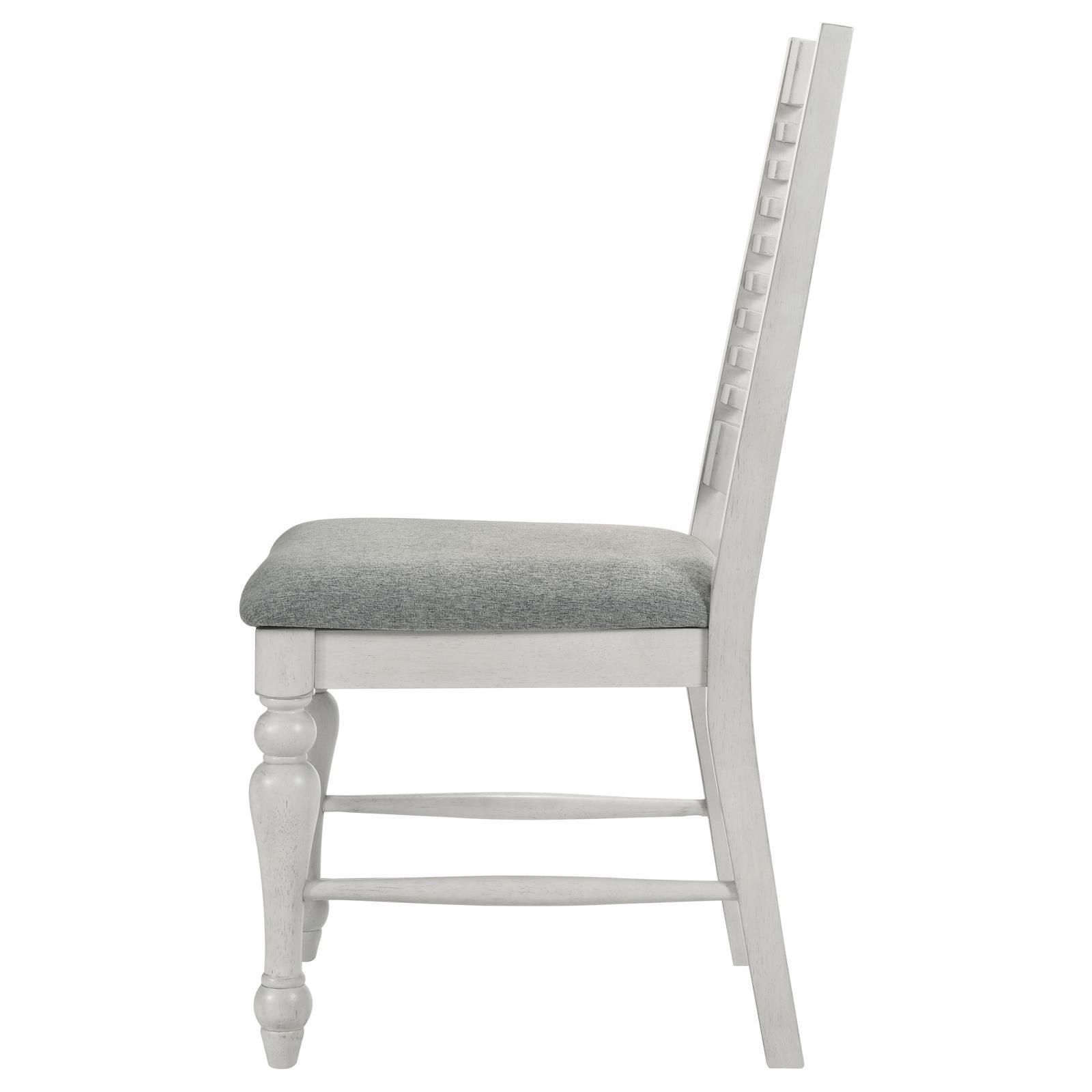 Aventine Ladder Back Dining Side Chair With Upholstered Seat Vintage Chalk And Grey (Set Of 2) 108242 - Ella Furniture