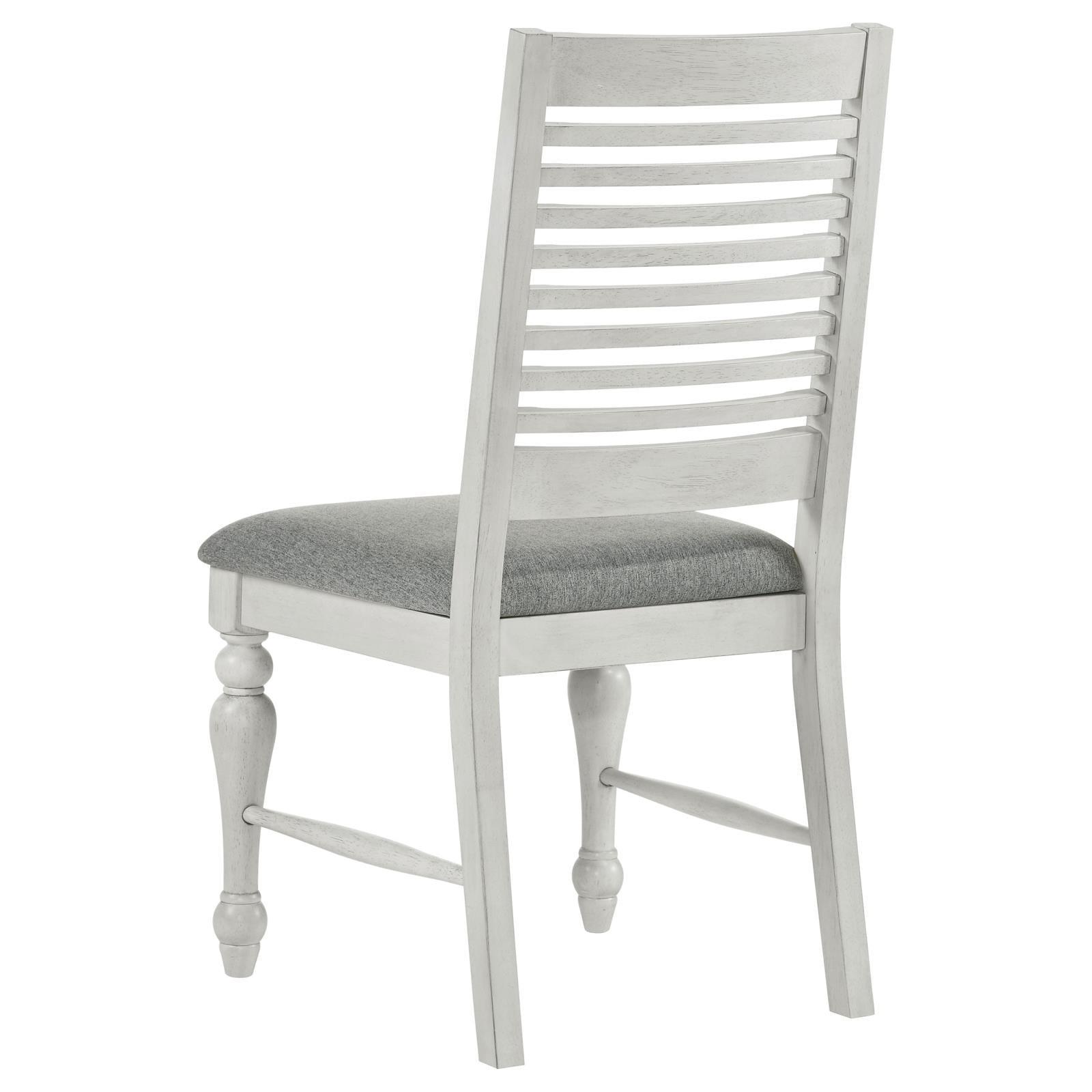 Aventine Ladder Back Dining Side Chair With Upholstered Seat Vintage Chalk And Grey (Set Of 2) 108242 - Ella Furniture