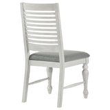 Aventine Ladder Back Dining Side Chair With Upholstered Seat Vintage Chalk And Grey (Set Of 2) 108242 - Ella Furniture