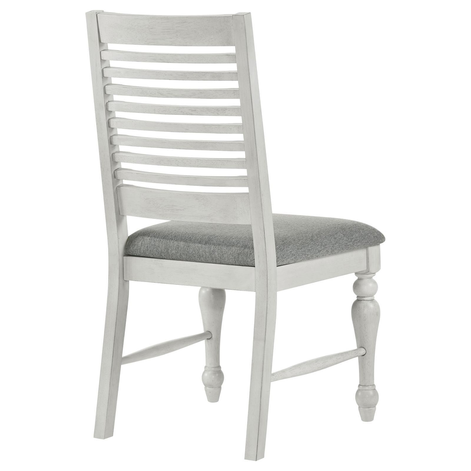 Aventine Ladder Back Dining Side Chair With Upholstered Seat Vintage Chalk And Grey (Set Of 2) 108242 - Ella Furniture