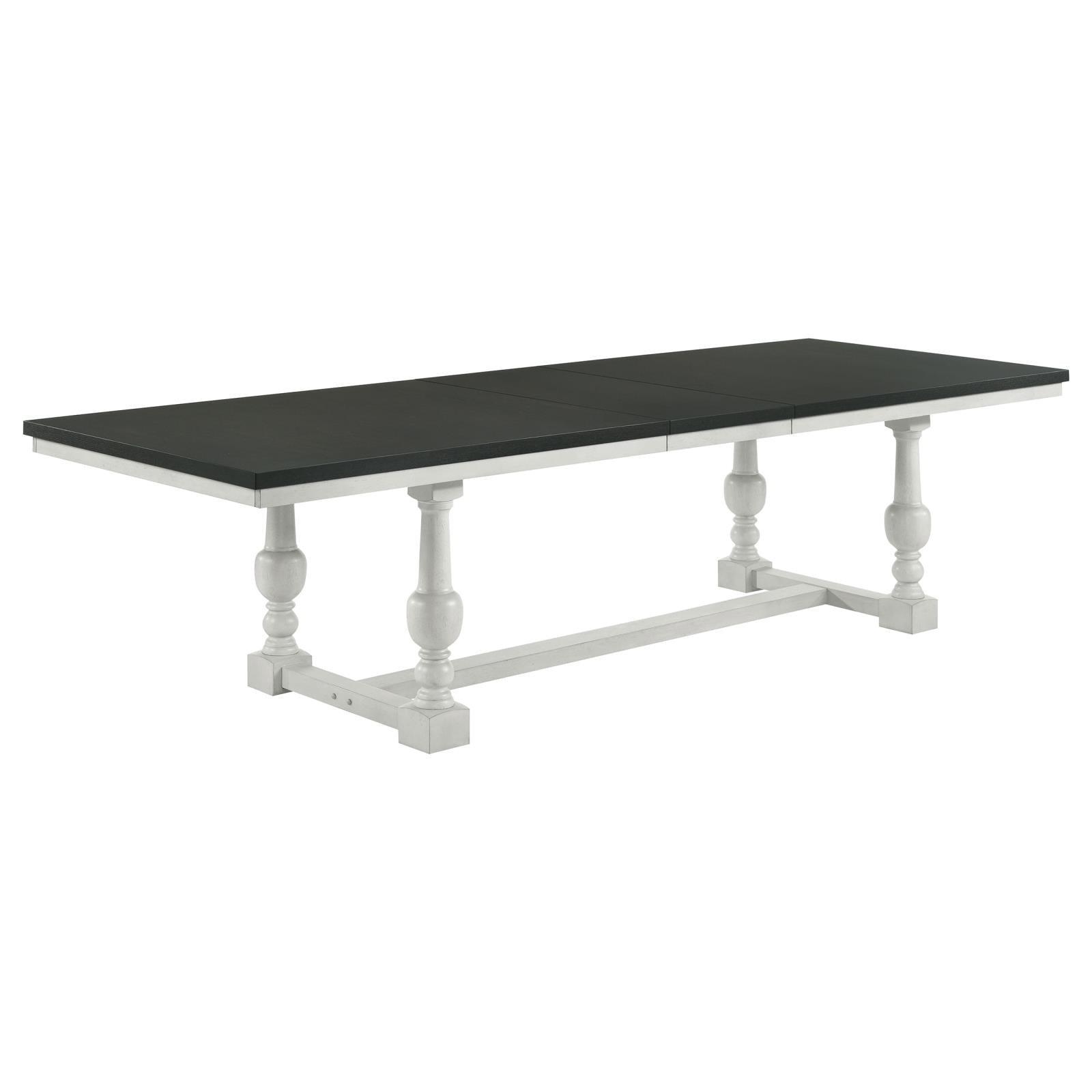Aventine Rectangular Dining Table With Extension Leaf Charcoal And Vintage Chalk 108241 - Ella Furniture