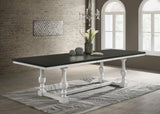 Aventine Rectangular Dining Table With Extension Leaf Charcoal And Vintage Chalk 108241 - Ella Furniture