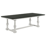 Aventine Rectangular Dining Table With Extension Leaf Charcoal And Vintage Chalk 108241 - Ella Furniture