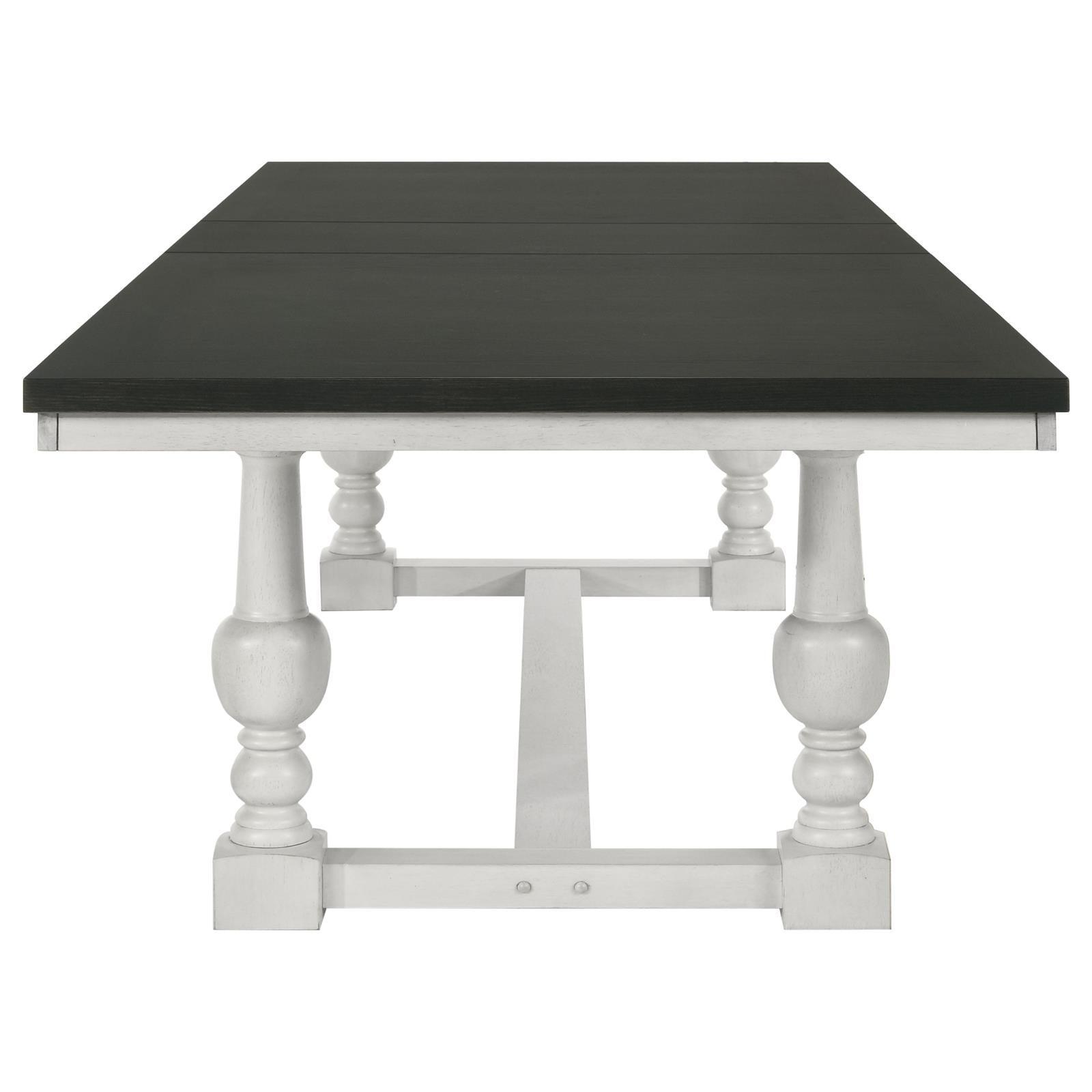 Aventine Rectangular Dining Table With Extension Leaf Charcoal And Vintage Chalk 108241 - Ella Furniture