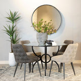 Aviano Aviano Round 48-inch Glass Top Metal Dining Table Gunmetal 108291BG - Ella Furniture