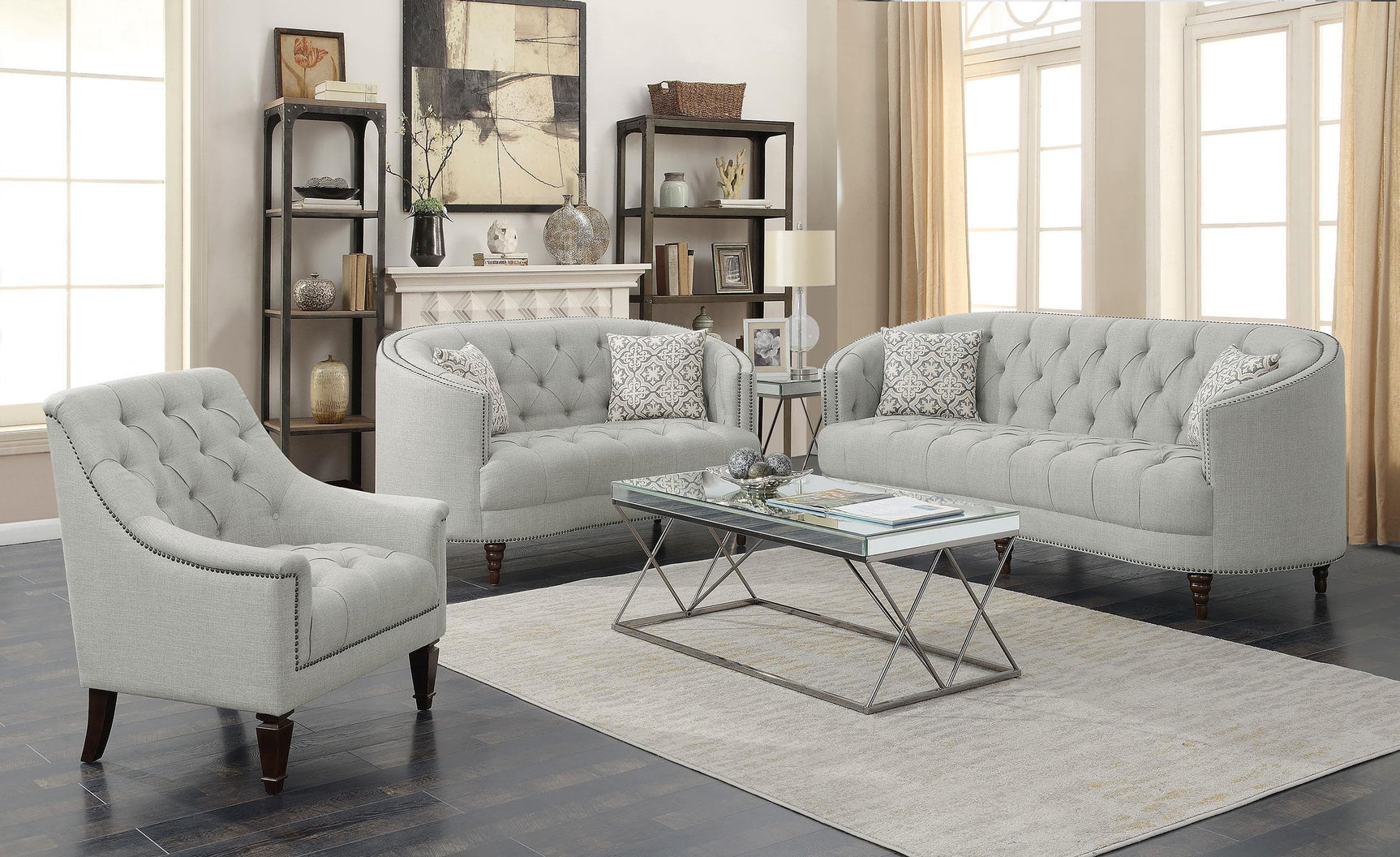 AVONLEA COLLECTION Avonlea Beige Three-Piece Living Room Set 505641-S3 - Ella Furniture