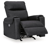 Axtellton Carbon Faux Leather Power Recliner - Ella Furniture