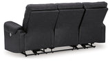 Axtellton Carbon Faux Leather Power Reclining Sofa - Ella Furniture