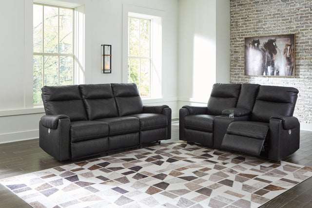 Axtellton Carbon Sofa And Loveseat - Ella Furniture