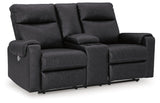 Axtellton Carbon Sofa, Loveseat and Recliner - Ella Furniture