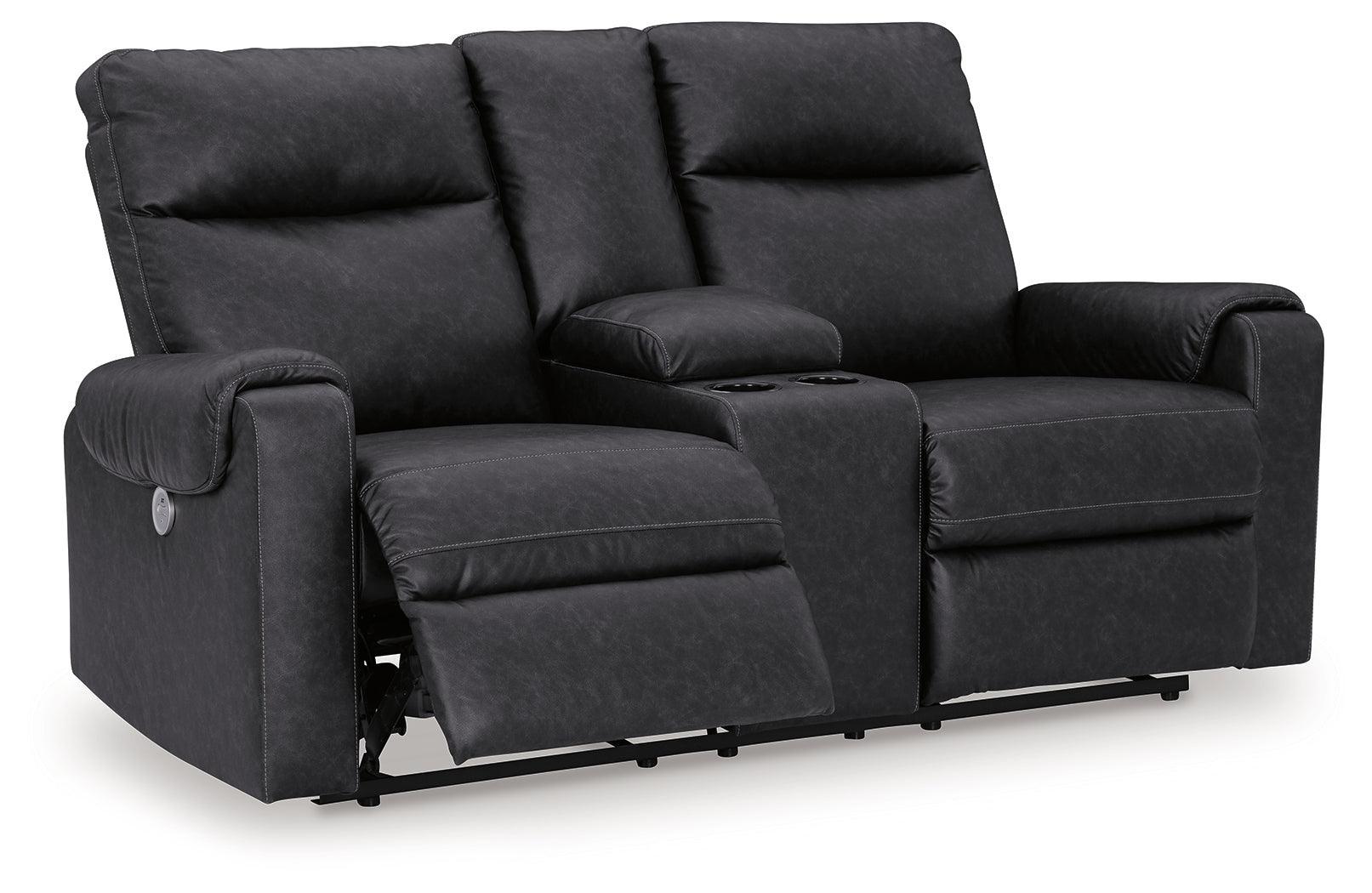 Axtellton Carbon Sofa, Loveseat and Recliner - Ella Furniture