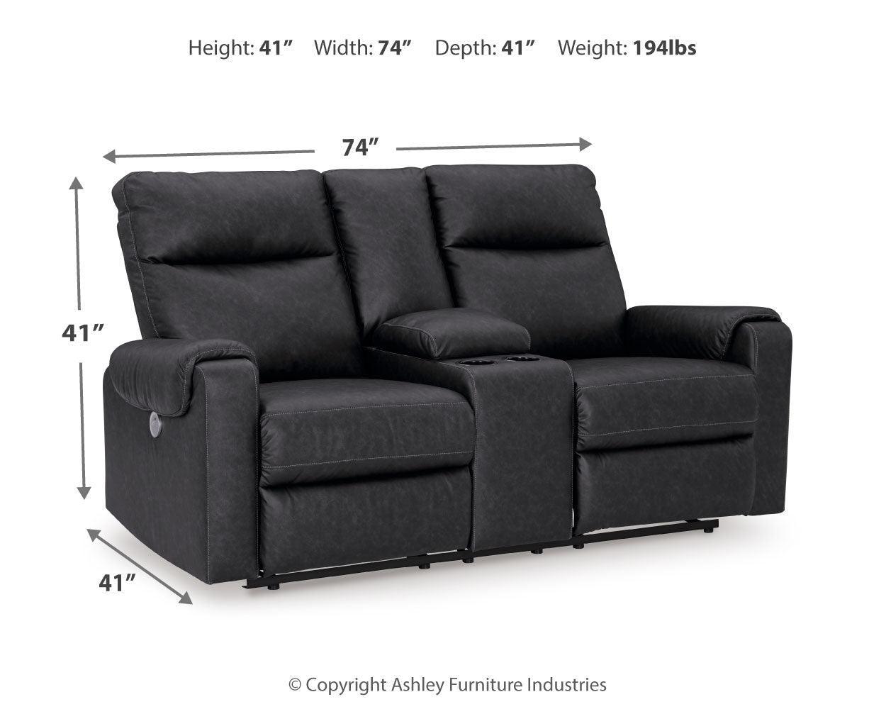 Axtellton Carbon Sofa, Loveseat and Recliner - Ella Furniture