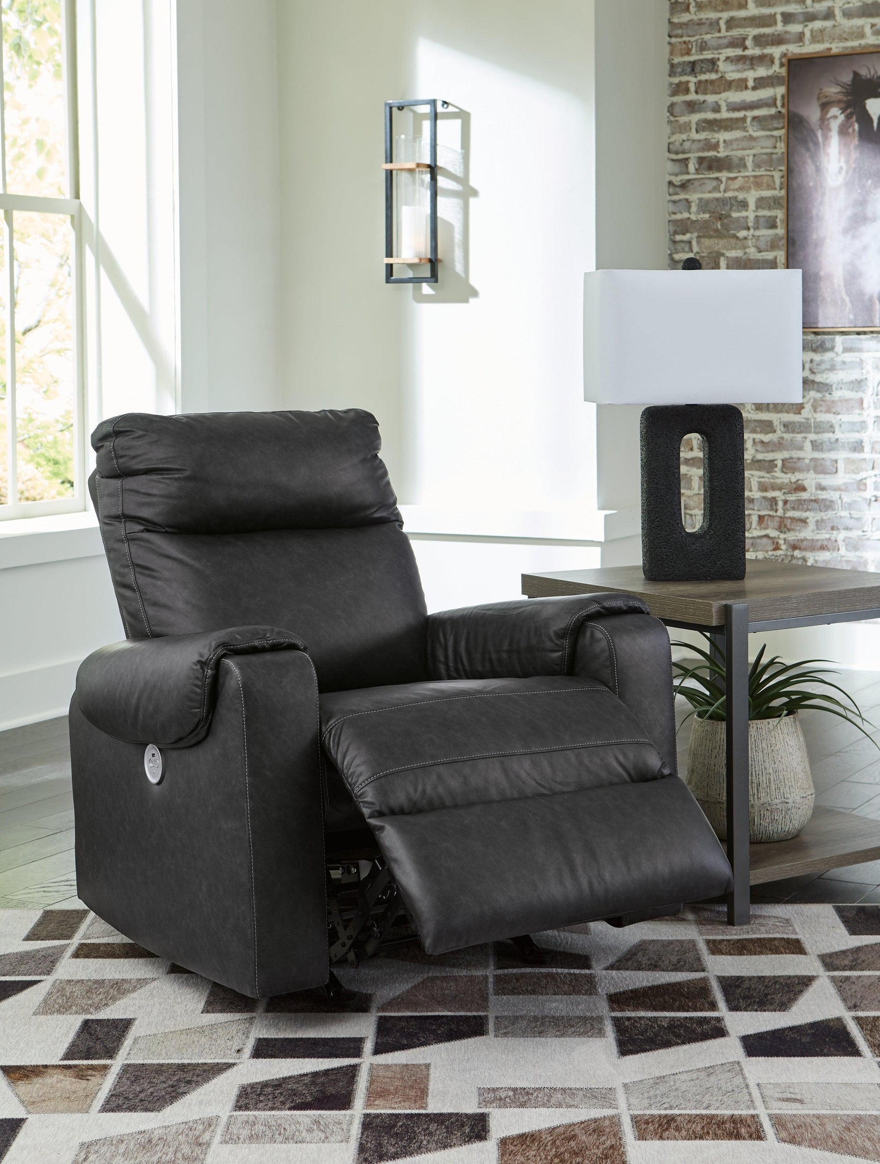 Axtellton Carbon Sofa, Loveseat and Recliner - Ella Furniture