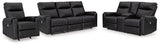 Axtellton Carbon Sofa, Loveseat and Recliner - Ella Furniture