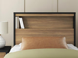 Kozmour Black/Brown Twin Bookcase Complete Bed Frame — detail view