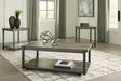 Gray and Black 47.63-Inch Coffee Table with Two End Tables — product view