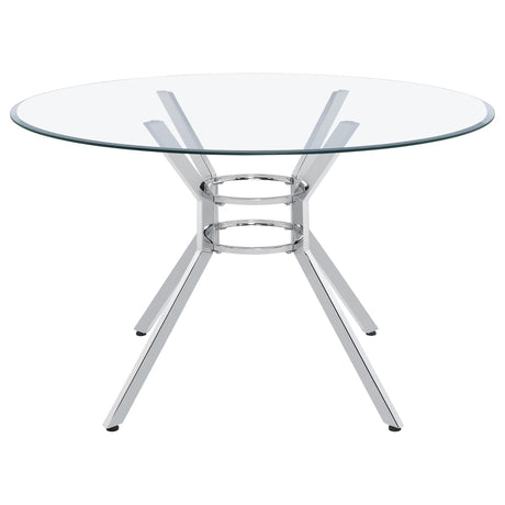 Steele 48-inch Round Glass Top Dining Table Chrome — product image 2