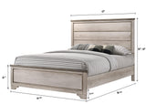 Patterson Night Stand Driftwood, Sleek And Modern Wood, Metal Ring 2 Drawers - Ella Furniture